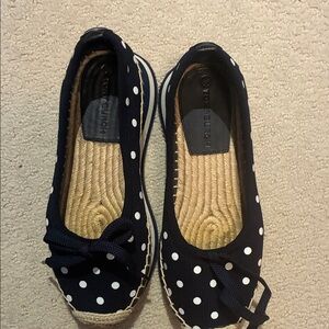Tory Burch Black and White Polka Dot Espadrilles👝